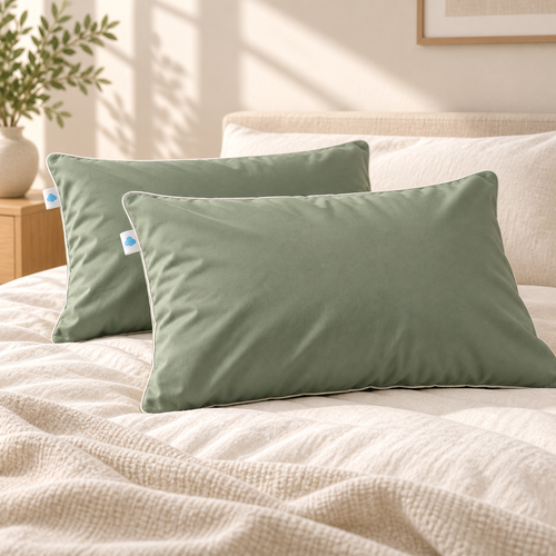 Taies d’oreiller unies Sleepillo Duo en satin de coton 300 fils, format 55 × 75 cm