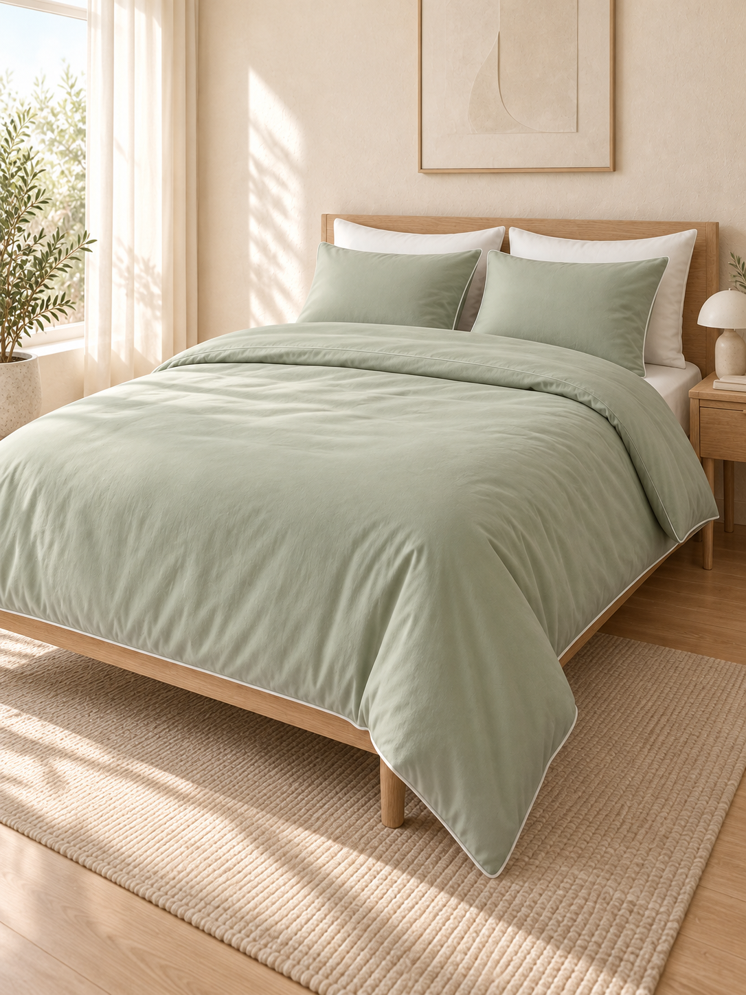 Parure de lit Sleepillo en satin de coton dans une chambre