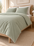Tombé de la housse de couette unie Sleepillo en satin de coton